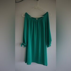 Tyche Green Off-Shoulder Top
